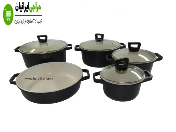 سرویس قابلمه گرانیتی 9 پارچه میلان