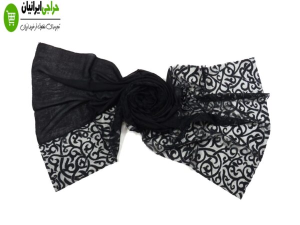 شال مشکی نخی گیپور کد 131