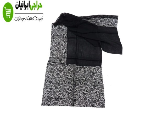 شال مشکی نخی گیپور کد 132