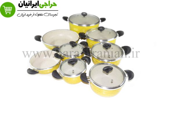 سرویس قابلمه 14 پارچه گرانیتی هلنا