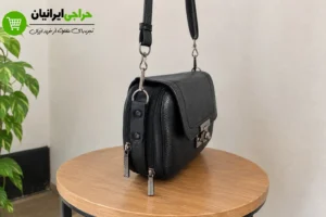 کیف زنانه کوچک دوشی مشکی با دو زیپ