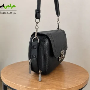 کیف زنانه کوچک دوشی مشکی با دو زیپ