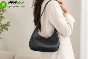 کیف چرم زنانه مدل قایقی با بند دوشی
