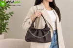 کیف چرم زنانه دستی زنجیردار گره‌دار