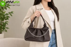 کیف چرم زنانه دستی زنجیردار گره‌دار