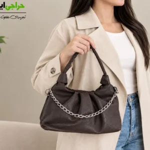 کیف چرم زنانه دستی زنجیردار گره‌دار