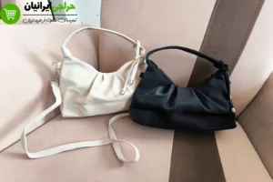 جزئیات کیف دوشی دستی زنانه نانسی با بند قابل تنظیم و زیپ بالایی